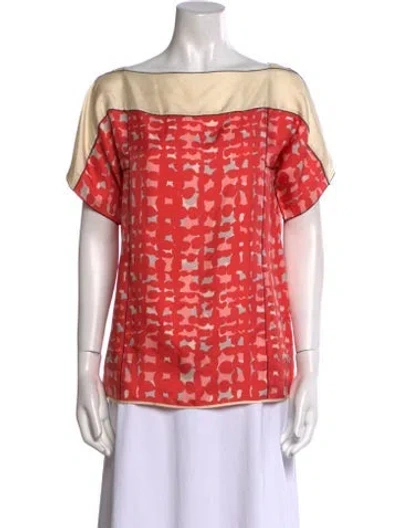 Pre-owned Marc Jacobs Silk Printed Blouse In Orange