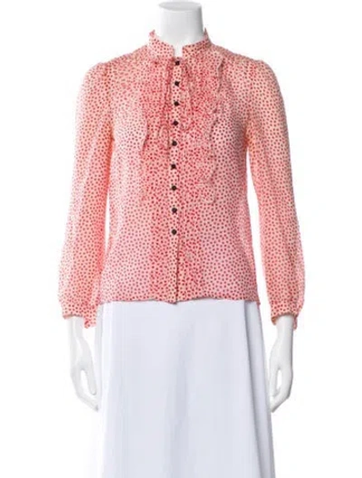 Pre-owned Marc Jacobs Silk Printed Blouse In Pink