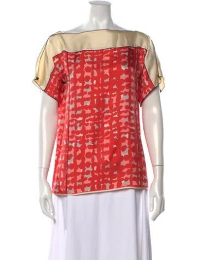 Pre-owned Marc Jacobs Silk Printed Blouse In Red