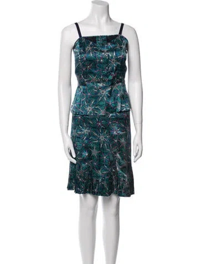 Pre-owned Marc Jacobs Silk Printed Skirt Set In Multi
