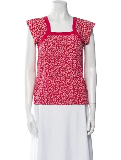 Pre-owned Marc Jacobs Silk Printed Top In Pink