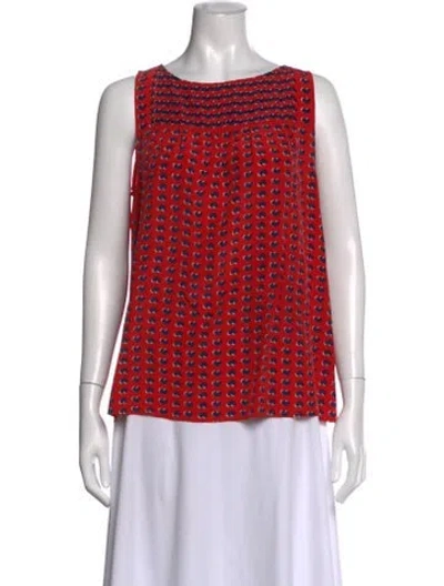 Pre-owned Marc Jacobs Silk Printed Top In Red