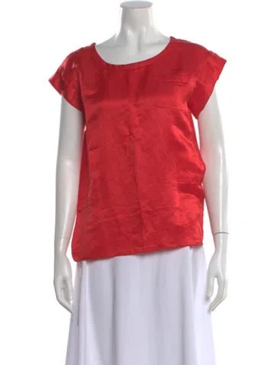 Pre-owned Marc Jacobs Silk Scoop Neck Top In Red