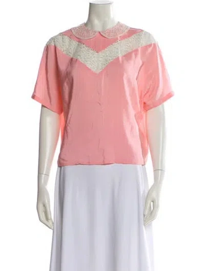 Pre-owned Marc Jacobs Silk Short Sleeve Blouse In Pink
