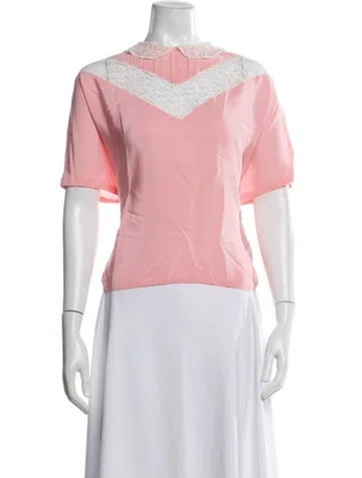 Pre-owned Marc Jacobs Silk Short Sleeve Blouse In Pink