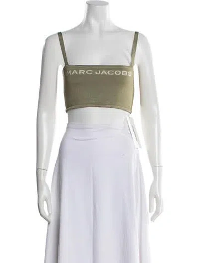 Pre-owned Marc Jacobs Silk Square Neckline Crop Top In Multi