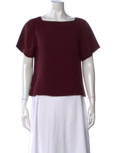 Pre-owned Marc Jacobs Silk Square Neckline Top In Burgundy