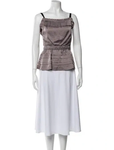 Pre-owned Marc Jacobs Silk Square Neckline Top In Purple