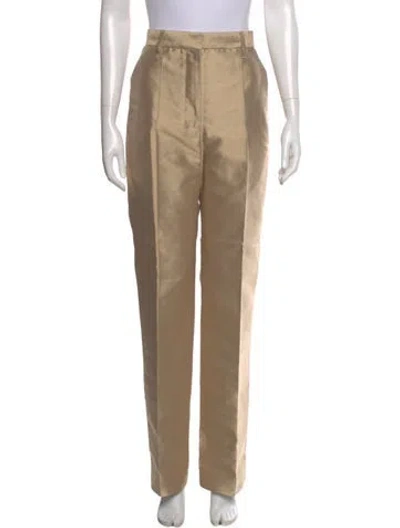 Pre-owned Marc Jacobs Silk Straight Leg Pants In Neutral
