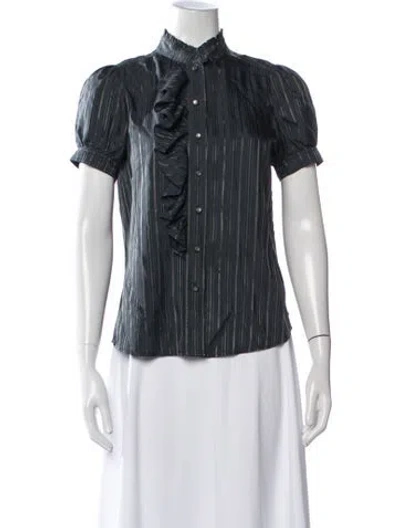 Pre-owned Marc Jacobs Silk Striped Blouse In Blue