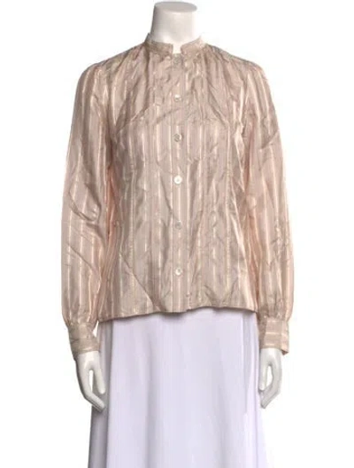 Pre-owned Marc Jacobs Silk Striped Blouse In Neutral
