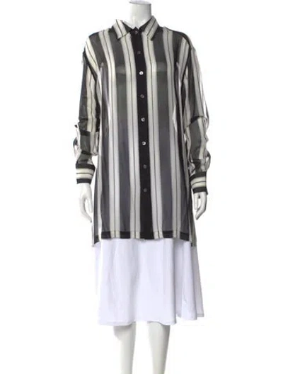 Pre-owned Marc Jacobs Silk Striped Button-up Top In Multi