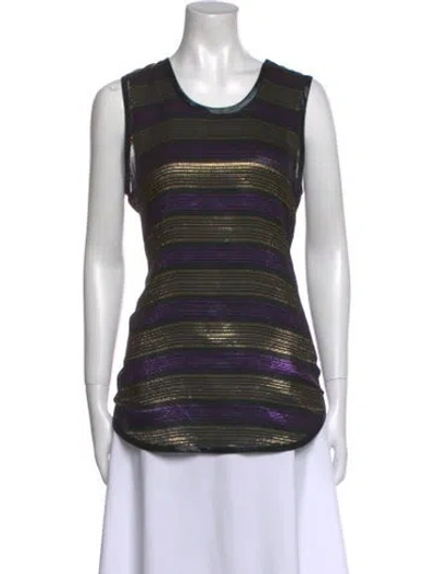 Pre-owned Marc Jacobs Silk Striped Top In Black