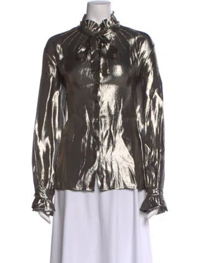Pre-owned Marc Jacobs Silk Tie Neck Blouse