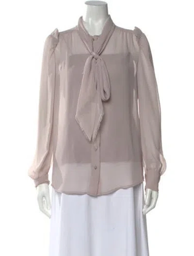 Pre-owned Marc Jacobs Silk Tie Neck Blouse In Pink