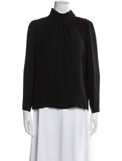 Pre-owned Marc Jacobs Silk Turtleneck Blouse In Black
