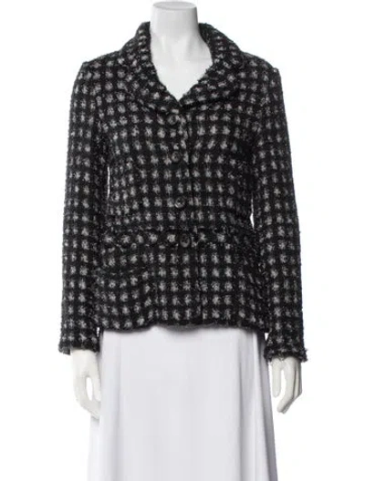 Pre-owned Marc Jacobs Silk Tweed Pattern Evening Jacket In Black