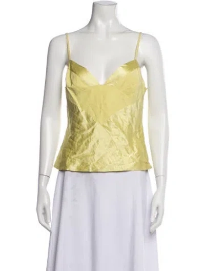 Pre-owned Marc Jacobs Silk V-neck Top In Yellow