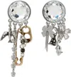 Marc Jacobs Silver & Gold 'the Grunge Glam Gem' Earrings In 762 Gold/silver