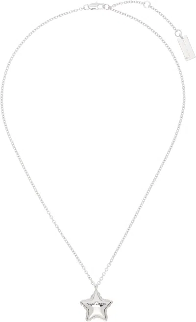 Marc Jacobs Silver Balloon Star Necklace In 029 Light Antique Si