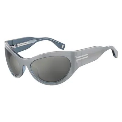 Marc Jacobs Silver Cat Eye Ladies Sunglasses Mj 1087/s 0yb7/t4 61 In Gray