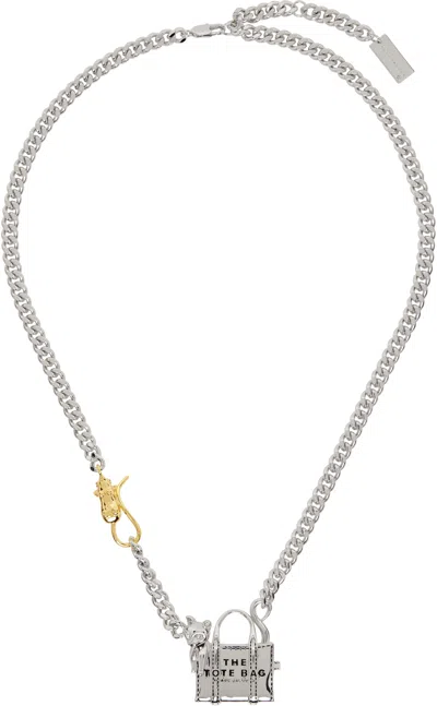 Marc Jacobs Silver Cats Out Of The Bag Necklace In 040 Silver
