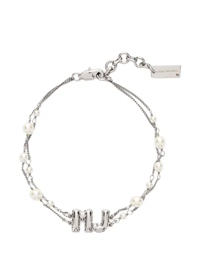 Marc Jacobs Silver Double-chain Design Bijoux In Metallic