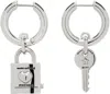 Marc Jacobs Silver Friendship Padlock Earrings In 029 Light Antique Si