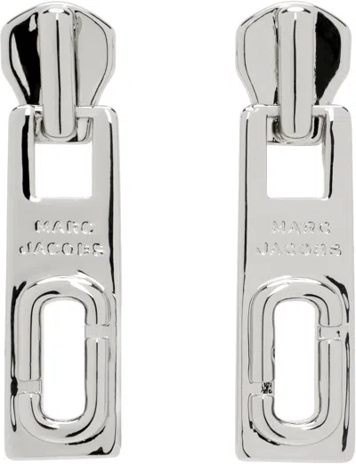 Marc Jacobs Silver J Marc Zipper Earrings In 040 Silver