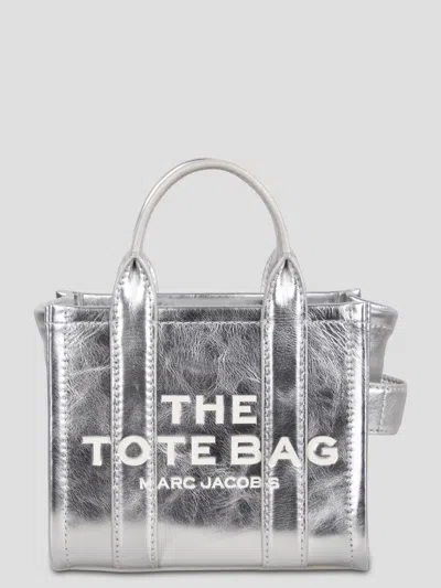 Marc Jacobs The Metallic Small Tote Bag In Silver