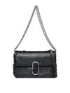 Marc Jacobs Silver Sequin Decoration Shoulder Bag In Black