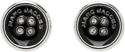 MARC JACOBS SILVER 'THE BUTTON STUD' EARRINGS