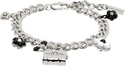 Marc Jacobs Silver 'the Daisy Balloon Charm' Bracelet In Metallic