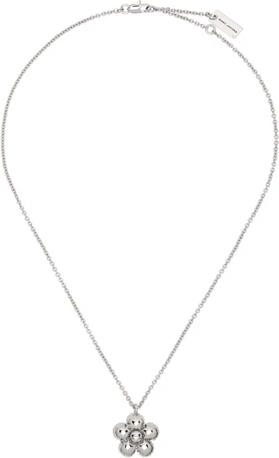 Marc Jacobs Silver 'the Daisy Balloon' Necklace In 029 Light Antique Si