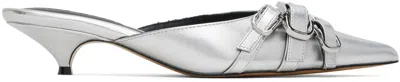 MARC JACOBS SILVER 'THE EMMA' KITTEN HEELS