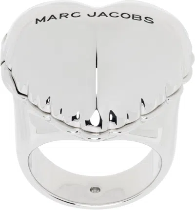 Marc Jacobs Silver 'the Heart Balloon Locket' Ring In 029 Light Antique Si