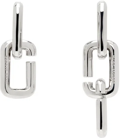 Marc Jacobs Silver 'the J Marc Chain Link' Earrings In 040 Silver