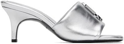 Marc Jacobs Silver 'the Leather J Marc' Heeled Sandals In 040 Silver