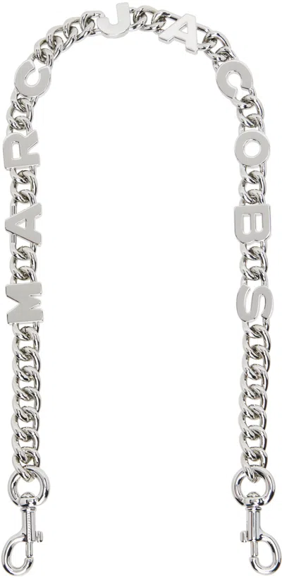 Marc Jacobs Silver 'the Logo Chain' Shoulder Strap In Metallic