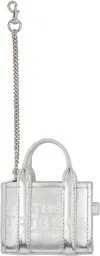 Marc Jacobs Silver 'the Metallic Leather Nano Tote Charm' Keychain In 040 Silver