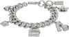 Marc Jacobs Silver 'the Mini Icon Charm' Bracelet In 029 Light Antique Si