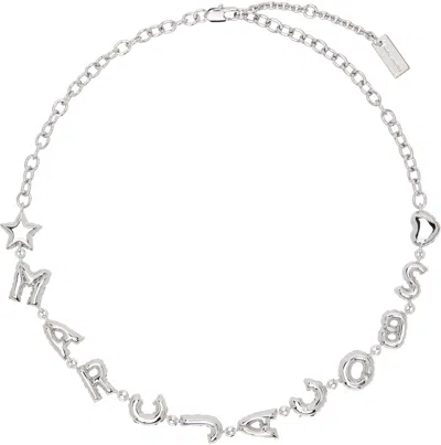 Marc Jacobs Silver 'the Mini Icon Charm' Necklace In 029 Light Antique Si