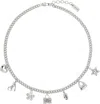 Marc Jacobs Silver 'the Mini Icon Charm' Necklace In 029 Light Antique Si