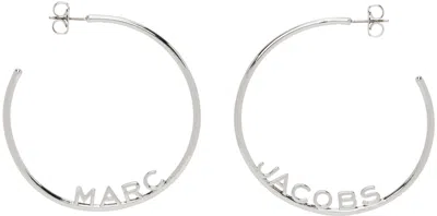 Marc Jacobs Silver 'the Monogram' Hoop Earrings In 040 Silver