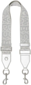 Marc Jacobs Silver 'the Monogram Utility' Shoulder Strap In 188 White/silver