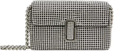 Marc Jacobs Silver 'the Rhinestone J Marc Mini' Shoulder Bag In 991 Crystals