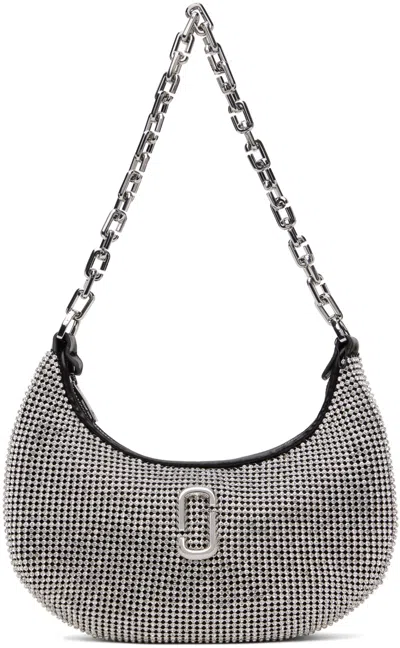 Marc Jacobs Silver 'the Rhinestone Small Curve' Bag In Black
