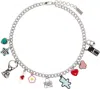 Marc Jacobs The Sticker Charm Necklace In 098 Silver Multi