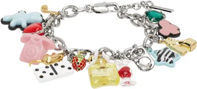 Marc Jacobs Silver 'the Sticker Charm Statement' Bracelet In Neutral