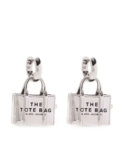 MARC JACOBS SILVER TOTE BAG EARRINGS
